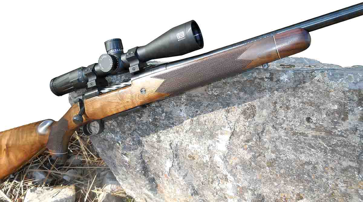 The Mossberg Patriot Revere is a full-size rifle with an uncommonly nice stock.